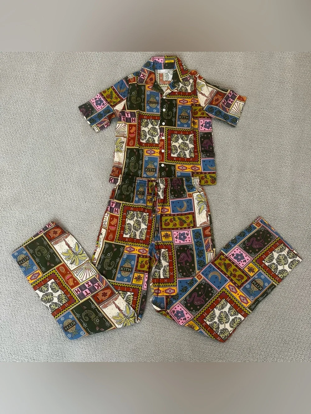 Kith Kids Tropical Tapestry Button Down and Pants Set